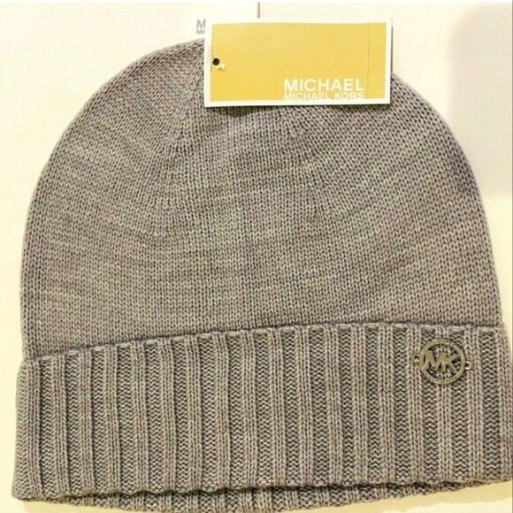 Michael Kors Grey Logo Cuff Beanie Hat main image 4